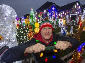 Jeff Vanleeuwen of Ilderton has turned his home into a Christmastime destination thanks to his remarkable lights display. Mike Hensen/The London Free Press