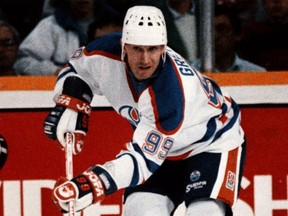 Wayne Gretzky in his glory days with the Edmonton Oilers