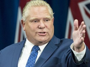Premier Doug Ford appealed to the highest office and the lowest orifice when expressing his frustration Tuesday about the shortage of Pfizer vaccine coming from the United States. (Postmedia Network)