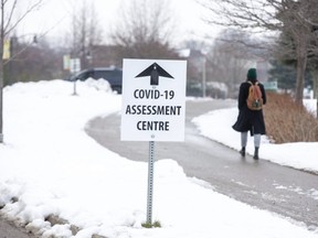 The COVID-19 assessment centre at Carling Heights Optimist Community Centre in London. (Derek Ruttan/The London Free Press)