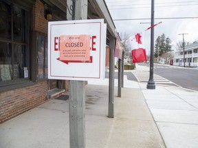 Most people in the region seemed to be abiding by the province's stay-at-home order, as evidenced by this photo of vacant streets in Sparta on Sunday, Jan. 17, 2021. (Derek Ruttan/The London Free Press)