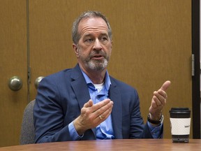 Dr. Paul Woods, CEO of London Health Sciences Centre, is pictured during a 2018 interview. (Derek Ruttan/The London Free Press)