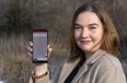 Isabelle Klassen of Grand Bend, an experienced hiker, got herself turned around in the Pinery and after calling 911 was told to download an app called what3words that told police where she was in the park.  (Mike Hensen/The London Free Press)