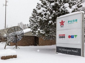 The building at 743 Wellington Rd. — home to radio stations Newstalk 1290 CJBK, Pure Country 93 and 97.5 Virgin Radio —  went on sale in January, as Bell Media moves to consolidate its London properties at 1 Communications Rd.   (Mike Hensen/The London Free Press)