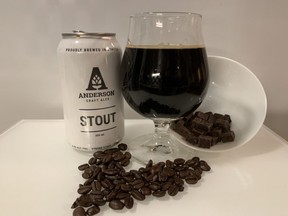 Anderson Craft Ales Stout is a good choice for Valentines who love a dark roast coffee and dark chocolate combo.
(BARBARA TAYLOR/The London Free Press)