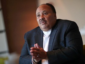 Civil rights lawyer Martin Luther King III speaks during an interview with Reuters at a hotel as he visits Mexico to commemorate Afro-Mexican independence hero Vicente Guerrero, who as Mexico's second president abolished slavery in 1829, in Mexico City, Mexico, February 13, 2021. (REUTERS/Henry Romero)