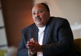 Civil rights lawyer Martin Luther King III speaks during an interview with Reuters at a hotel as he visits Mexico to commemorate Afro-Mexican independence hero Vicente Guerrero, who as Mexico's second president abolished slavery in 1829, in Mexico City, Mexico, February 13, 2021. (REUTERS/Henry Romero)