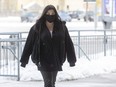 Daniella Leis, the Kitchener woman convicted in the massive natural gas explosion that obliterated a home in London's Old East Village, arrives at the London courthouse for sentencing on Thursday February 11, 2021. (Derek Ruttan/The London Free Press)