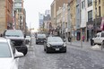 City hall is proposing a pilot project to add two bike lanes, one each way, and ban west-bound vehicular traffic on Dundas Place during the summer roadwork season ahead. (Derek Ruttan/The London Free Press)