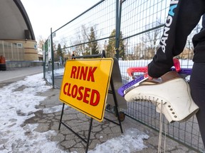 Victoria Park's rink is closed due to the COVID-19 pandemic in London. (File photo)