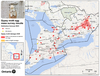 Map showing gypsy moth damage in 2020 and the forecast for defoliation in 2021. (Source: Ontario Ministry of Natural Resources and Forestry)