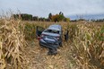 The driver of this Toyota Corolla was seriously injured in a collision with an Audi S4 that had been pursued by Strathroy-Caradoc police on Oct. 14, 2020. (SIU supplied photo)