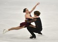 Londoner Evelyn Walsh and Trennt Michaud of Belleville skate in the pairs free skating final at the world figure skating championships in March 2021. The pair finished second at the Canadian figure skating championships in Ottawa on the weekend but was passed over for Canada's two spots at next month's Beijing Winter Games. (TT News Agency via REUTERS/Anders Wiklund)