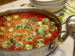 Light, delicious spinach gnudi, paired with your favourite pasta sauce and Parmesan cheese, make a tasty Easter meal option, Jill Wilcox says. (Derek Ruttan/The London Free Press)