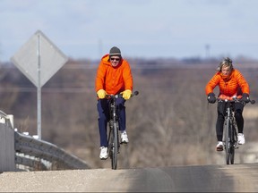 Walter and Peggy Vandenberg of London are definitely not fair weather cyclists. Mike Hensen/The London Free Press