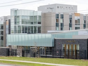 Ontario Hall on Sarnia Road is one of two Western University residences that have a COVID-19 outbreak in London, Ont. (Mike Hensen/The London Free Press)