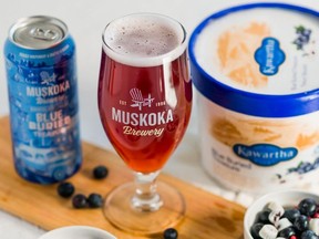 Blue Buried Treasure is the latest beer with ice cream flavour released by Muskoka Brewery and Kawartha Dairy.
