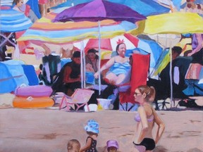 Port Stanley Beach by Kit Cutting is part of a new exhibition of works by the Portside Gallery artists group at London's Art With Panache gallery through the month of April. (Supplied)
