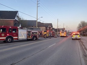 London firefighters responded Tuesday night to the scene of a basement fire at 256 Hamilton Rd. The cause of the fire is now under investigation. (London Fire Department handout)