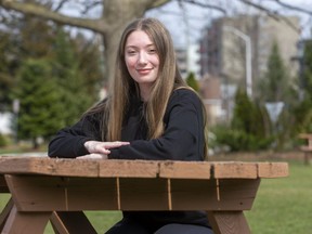 Jessica Marie Basso is part of a group of Brescia University College students whose research found gaps in housing for London women facing gender violence. The students' research is being used by the City of London to improve its homelessness plan.(Derek Ruttan/The London Free Press)