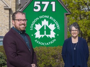 Former London city councillor Jared Zaifman, left, is replacing Lois Langdon as chief executive of the London Home Builders' Association. Langdon is retiring from the association that represents more than 270 companies in the home building industry. (Mike Hensen/The London Free Press)