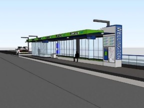 Rendering of a downtown BRT station (LTC report)