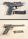 Handguns seized by police during a raid at a home on Gatewood Road. (London police handout)