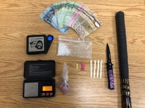 St. Thomas police seized about $18,000 worth of drugs following a traffic stop Monday afternoon. Police handout.
