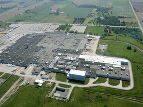 In this photo taken in 2009, looking west, with Highway 4 along the top of the frame, Ford's St. Thomas Assembly plant near Talbotville is shown. (Mike Hensen, The London Free Press)