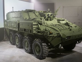 Military vehicle made by London-based General Dynamics, part of a $3-billion federal government contract, are now rolling off the line. (Submitted)