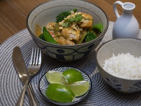 This fast and easy chicken curry gets a flavour kick from red Thai curry paste, Jill Wilcox says. (Derek Ruttan/The London Free Press)