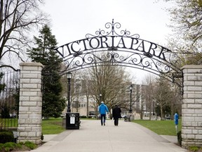 The issue of what type of development city of London should allow near Victoria Park returns to city hall Monday when city council's planning committee assesses a proposal from Auburn Developments to build a 17-storey tower on Wellington Street across from the park. (Derek Ruttan/The London Free Press)