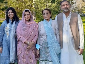 Four members of a London Muslim family were killed in a June 6 hit-and-run that police allege was intentional and motivated by anti-Islamic hate. The dead, from right, were: Salman Afzaal, 46; his mother, Talat Afzaal, 74; his wife, Madiha Salman, 44; and their daughter Yumna, 15. The couple’s son Fayez, 9, is the sole survivor.