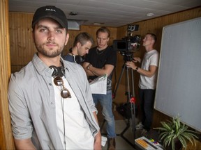 Ethan Hickey, Eric Fleising, Tim Dowler-Coltman and Jason Bergen are making a film called Burden in London. Hickey said his film will showcase some of his favourite London locations and memories, including the London Majors. Derek Ruttan/The London Free Press