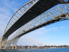 Blue Water Bridge in Sarnia, connecting Canada and the U.S.