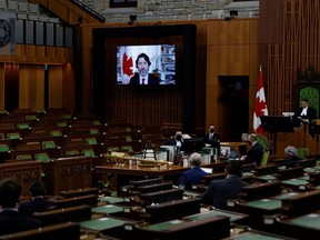 Canada's Prime Minister Justin Trudeau speaks during Question Period in the House of Commons on Parliament Hill in Ottawa on Feb. 3, 2021.