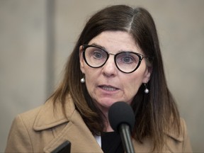 Labour Minister Filomena Tassi speaks with the media following a cabinet meeting in Ottawa, Tuesday, March 10, 2020.