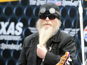 Musician Dusty Hill of ZZ Top performs at the NASCAR Sprint Cup Series Dickies 500 at Texas Motor Speedway on Nov. 8, 2009 in Fort Worth, Texas.