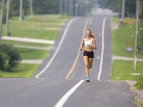 Middle distance runner Hallee Knelsen of Aylmer is hoping to qualify for the World Junior Championships. (Derek Ruttan/The London Free Press)