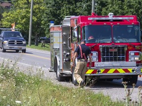 The London Professional Fire Fighters Association voiced concern earlier this summer that one of the London Fire Department's fire trucks was sent for repairs without a backup in place. (Derek Ruttan/The London Free Press)