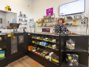 Marga Vertolli, owner of Lux Smoke Cannabis in London, said there are more cannabis shops in London than the market requires. She believes the provincial government should cap the number of stores. (Mike Hensen/The London Free Press)