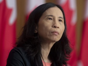 Chief Public Health Officer Theresa Tam listens to a question during a news conference in Ottawa, Jan. 12, 2021.