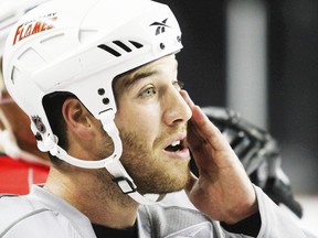 Londoner Brandon Prust is shown during his time with the NHL's Calgary Flames in this 2009 photo. (Calgary Herald)