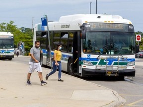 The bus depot at Masonville Place mall handles scores of shoppers and workers heading into the shopping centre in north London. (Mike Hensen/The London Free Press)