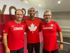 Gold medal decathlete Damian Warner’s decision to stay in London to train — with a team that includes coach Gar Leyshon, right, and physio Dave Zelibka, left — is not so unusual. Many other top athletes have come out of the city. (Photo courtesy of Jackie Skender)