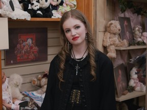 Emerging Stratford actress Amelia Phillips is pictured on the set of St. Mays production company Akoolfilm Company's The Taste of Blood, in which she plays Hope, the daughter of cannibalistic couple Edna and Harley Whelan. Submitted photo