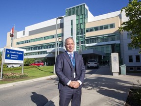 Roy Butler, the new president and chief executive of St. Joseph's Health Care London, said Wednesday, Sept. 1, 2021 his staff are amazing, but tired,  (Derek Ruttan/The London Free Press)