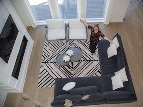 Michelle Campbell, President and CEO of St. Joseph's Health Care Foundation, stands inside the Dream Lottery home at 1761 Upper West Avenue in London. (Derek Ruttan/The London Free Press)