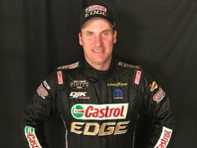 DJ Kennington of St. Thomas won two of three races he competed in on the weekend at Delaware Speedway. The two wins propelled him to third place in the NASCAR Pinty’s Series. (Twitter photo)
