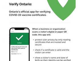 Verify Ontario app. (Government of Ontario website)